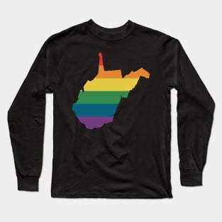 West Virginia State Rainbow Long Sleeve T-Shirt